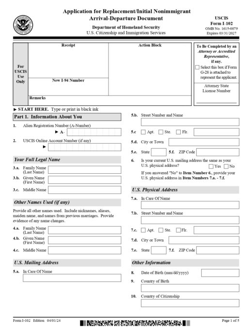 I-102-Form